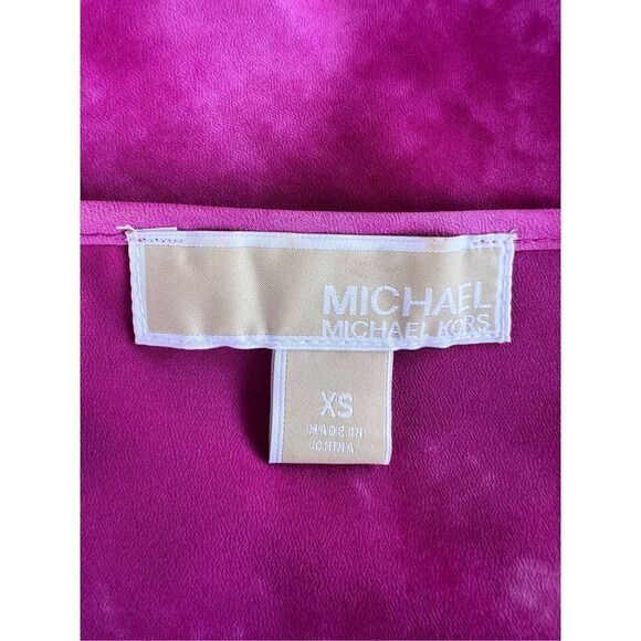 MICHAEL KORS TIE DYED BLOUSE WITH GATHERED BOTTOM size XS - Picture 3 of 8
